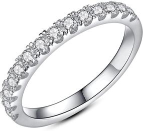 img 4 attached to IMOLOVE Moissanite Stackable Engagement 3 13 7 0 42Ct