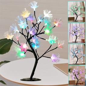 img 4 attached to Multicolor Changing Blossom Flower Lamp: 16 Colors LED Fiber Optic Bonsai Tree Lights with Remote Control – Colorful Flower Table Lamp for Girls, Moms, Gifts, Wedding Party, Christmas Decor