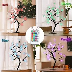 img 2 attached to Multicolor Changing Blossom Flower Lamp: 16 Colors LED Fiber Optic Bonsai Tree Lights with Remote Control – Colorful Flower Table Lamp for Girls, Moms, Gifts, Wedding Party, Christmas Decor