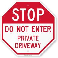 🚦 enhance safety with smartsign stop private driveway aluminum: a reliable traffic sign solution logo