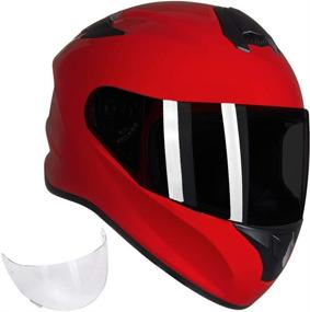 img 4 attached to 🏍️ ILM Full Face Motorcycle Street Bike Helmet: Enhanced Air Ventilation, DOT Approved with Free Replacement Visor (Red, Small)