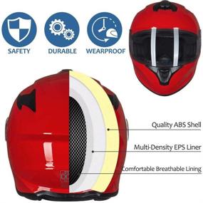 img 1 attached to 🏍️ ILM Full Face Motorcycle Street Bike Helmet: Enhanced Air Ventilation, DOT Approved with Free Replacement Visor (Red, Small)