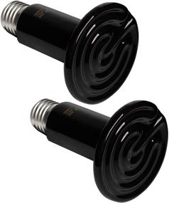 img 4 attached to 🔥 Ceramic Heat Emitter 80W Bulb for Reptiles, Pet Brooders, Coops - No Light, Efficient Heat Lamp for Tortoises, Chickens, Amphibians, and Fish Tanks - Black - Pack of 2