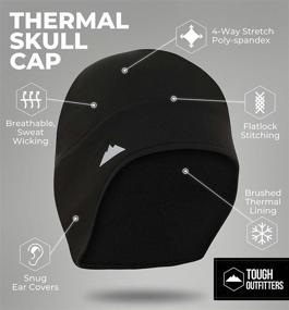 img 1 attached to 👒 Black Helmet Liner Skull Cap Beanie with Ear Covers - Optimal Thermal Retention, Moisture Wicking for Running, Cycling, Skiing & Winter Sports. Ideal as Under Helmet Gear