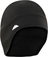 👒 black helmet liner skull cap beanie with ear covers - optimal thermal retention, moisture wicking for running, cycling, skiing & winter sports. ideal as under helmet gear логотип