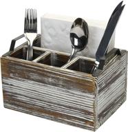 🍴 organize and accessorize: mygift 4 compartment torched utensil dispenser logo