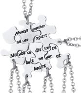 👭 yonhon bff necklace set: stainless steel puzzle sister necklaces for 2/3/4/5/6 - perfect family friendship accessories logo