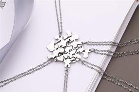 img 1 attached to 👭 Yonhon BFF Necklace Set: Stainless Steel Puzzle Sister Necklaces for 2/3/4/5/6 - Perfect Family Friendship Accessories