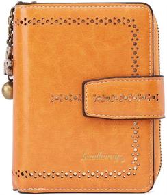 img 4 attached to Women's Genuine Leather Wallet with Window: Elegant Handbag & Wallet Combo for Style-conscious Women