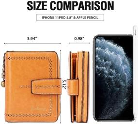 img 2 attached to Women's Genuine Leather Wallet with Window: Elegant Handbag & Wallet Combo for Style-conscious Women