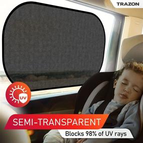 img 2 attached to 🌞 Car Window Shades (4 Pack) - 21"x14" - Baby Sun Shades for Side Windows - UV Ray and Heat Protection - Sun Blocker for Car Windows - Rear Window Sun Shade for Car - Block Sunlight Efficiently