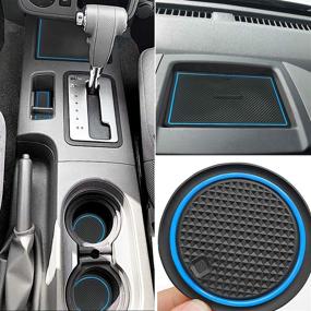 img 4 attached to Auovo Anti Dust Mats For Frontier Crew Cab 2005-2020 Xterra Accessories 2005-2015 Custom Fit Door Pocket Liners Cup Holder Pads Console Mats(24Pcs/Set) (Blue)