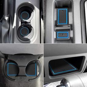 img 2 attached to Auovo Anti Dust Mats For Frontier Crew Cab 2005-2020 Xterra Accessories 2005-2015 Custom Fit Door Pocket Liners Cup Holder Pads Console Mats(24Pcs/Set) (Blue)