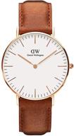 изящество вечности: часы daniel wellington classic ⌚ durham со стильным американским кожаным ремешком коричневого цвета. логотип