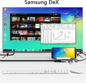 img 1 attached to RREAKA USB Type C to HDMI Digital AV Multiport Hub and PD Charger for Nintendo Switch - 4K HDMI Dock for Samsung Dex Station S21/S20/Note20/TabS7 - Portable Travel TV Docking Station