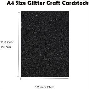 img 3 attached to 🖤 20 A4 Glitter Craft Paper Sheets - Sparkle & Shinny Craft Supplies for DIY projects, Scrapbooking & Party Decorations - Black