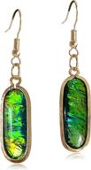 💎 d.rosse handmade bohemian blue green stone teardrop earrings for women and girls - unique sparkly dangle drop statement jewelry, perfect gifts logo