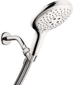 img 4 attached to 🚿 Hansgrohe Raindance Select S Easy Install 6-inch Handheld Shower Head Set Modern 3 Spray RainAir, CaresseAir, Mix Air Infusion with Airpower with QuickClean with Hose in Chrome, 2.5 GPM - Ultimate Shower Experience!