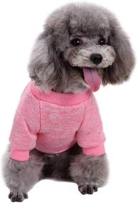 img 1 attached to 🐶 Jecikelon Pet Dog Clothes Knitwear: Soft & Thickening Winter Sweater for Dogs – Pink, S, Warm & Stylish Pup Dogs Shirt