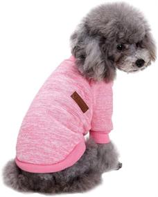 img 4 attached to 🐶 Jecikelon Pet Dog Clothes Knitwear: Soft & Thickening Winter Sweater for Dogs – Pink, S, Warm & Stylish Pup Dogs Shirt