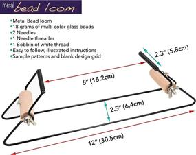 img 3 attached to 🧵 Beadsmith Metal Bead Loom Kit with Thread, Needles, and 18g Glass Beads - Ideal for Bracelets, Necklaces, Belts, and More!