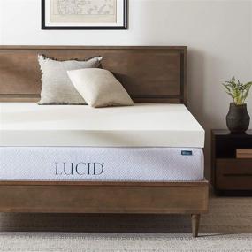 img 4 attached to 🛏️ LUCID Queen Ventilated Memory Foam Mattress Topper - 4 Inch Thickness - 3-Year Warranty