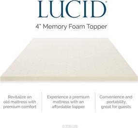 img 1 attached to 🛏️ LUCID Queen Ventilated Memory Foam Mattress Topper - 4 Inch Thickness - 3-Year Warranty