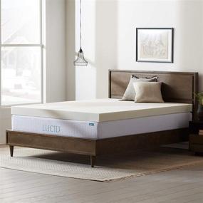 img 2 attached to 🛏️ LUCID Queen Ventilated Memory Foam Mattress Topper - 4 Inch Thickness - 3-Year Warranty