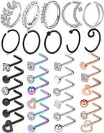 yaalozei surgical stainless diamond piercing women's jewelry logo