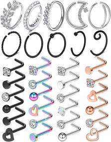 img 4 attached to Yaalozei Surgical Stainless Diamond Piercing Women's Jewelry