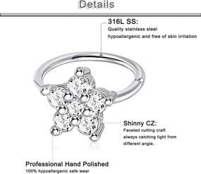 img 2 attached to Yaalozei Surgical Stainless Diamond Piercing Women's Jewelry