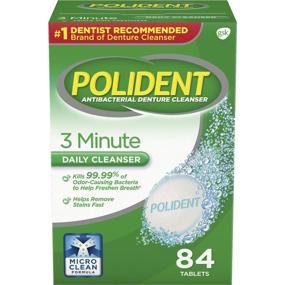 img 4 attached to Polident 84 Tablets: Quick & Effective 3 Minute Denture Cleanser for Size 84 Dentures