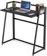 🖥️ eureka ergonomic folding computer desk - compact 33-inch study desk for teens, students, and dorms. convenient foldable design ideal for writing, laptop workstation, crafting. perfect for home office use - sleek black logo