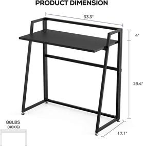 img 3 attached to 🖥️ EUREKA ERGONOMIC Folding Computer Desk - Compact 33-inch Study Desk for Teens, Students, and Dorms. Convenient Foldable Design Ideal for Writing, Laptop Workstation, Crafting. Perfect for Home Office Use - Sleek Black