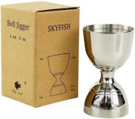 sky fish stainless steel cocktail jigger - 1/2oz, 3/2oz, 1oz, 2oz measuring cups logo