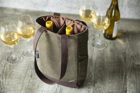 img 3 attached to 🍷 LEGACY - a Picnic Time Brand Distressed Waxed Canvas 2 Bottle Insulated Wine Bag - Wine Tote Bag for Wine Gifts