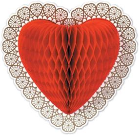 img 1 attached to Tissue Heart Party Decoration Accessory (1 count) (1/Pkg)