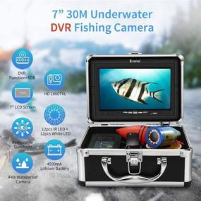 img 3 attached to 📷 Eyoyo Underwater Fishing Camera Video DVR - HD 1000 TVL Fish Finder with 7 Inch LCD Monitor, Waterproof & Infrared, Suitable for Ice Lake, Sea, Boat, Kayak Fishing - 30m Cable