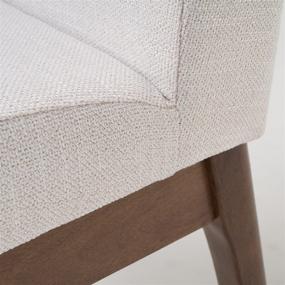 img 1 attached to Kwame Light Beige Dining Chairs, Set of 2, Fabric with Walnut Finish by Christopher Knight Home