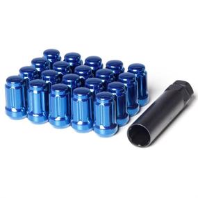 img 2 attached to Circuit Performance Blue Spline Drive Tuner Acorn Lug Nuts 12x1.5 Forged Steel (20pc + Tool) - Ultimate Performance for Your Wheels!