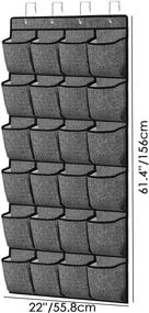 img 2 attached to Максимизируйте свое место для хранения обуви с нашим органайзером для обуви на дверь: 24 дополнительных больших кармана для мужских кроссовок, женских туфель на высоком каблуке и тапочек - похожий на льняное полотно, черный принт - 61.4''x22''.