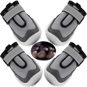 img 4 attached to 🐾 Gawwapet Dog Booties: Snow & Winter Shoes for Small Medium Large Dogs - Nonslip, Breathable Sole for Hiking & Running - 4Pcs