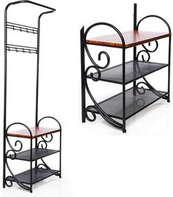 img 4 attached to 👠 Omishome Shoe Rack Bench: Impressive Strength, Elegant and Stylish Design – Perfect Entryway Bench with Coat and Shoe Rack