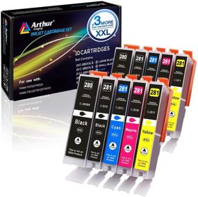 img 4 attached to Premium 10-Pack Arthur Imaging Compatible Canon Ink Cartridges 280 and 281: PGI-280XXL CLI-281XXL for PIXMA TR7520 TR8520 TS6120 TS6220 TS8220 TS9120 TS9520 TS9521C Printers