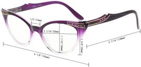 img 2 attached to 👓 Eyekepper Womens 3 Pairs Reading Glasses: Vintage Cat Eye Readers (Black/Tortoise/Purple Transparent, 1.75)