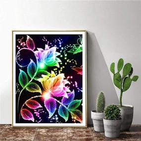 img 1 attached to 🎨 HuaCan Full Square Drills Diamond Painting Kits for Adults - DIY 5D Diamonds Art Paint by Number, Beginner Rhinestone Mosic Photo Kit for Christmas Home Wall Stickers Decor, Colorful Flowers Design, 30x40cm/11.8x15.7in