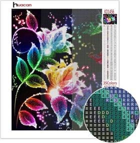 img 3 attached to 🎨 HuaCan Full Square Drills Diamond Painting Kits for Adults - DIY 5D Diamonds Art Paint by Number, Beginner Rhinestone Mosic Photo Kit for Christmas Home Wall Stickers Decor, Colorful Flowers Design, 30x40cm/11.8x15.7in