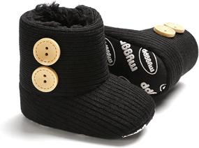 img 2 attached to 👶 Nomere Unisex Baby Winter Snow Boots with Buttons: Soft Sole, Non-Slip, Warm Booties for Toddlers, Prewalkers, Newborns, and Infants - Crib Shoes