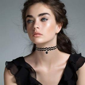 img 2 attached to 20 Piece Black Choker Set for Women and Teen Girls - Classic, Layered, and Henna Velvet Necklaces