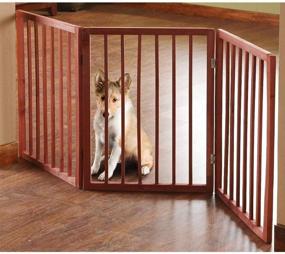 img 4 attached to 🚪 Folding Wood Pet Gate: Convenient and Versatile 3-Section Design